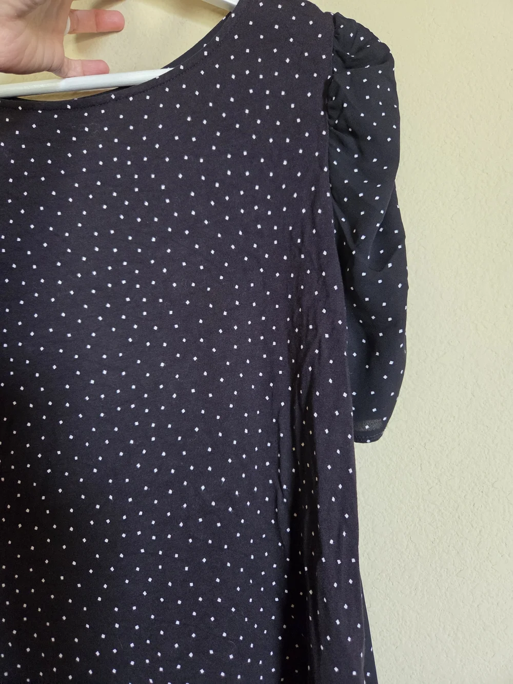 Loft Black Polka Dot Short Sleeve Blouse